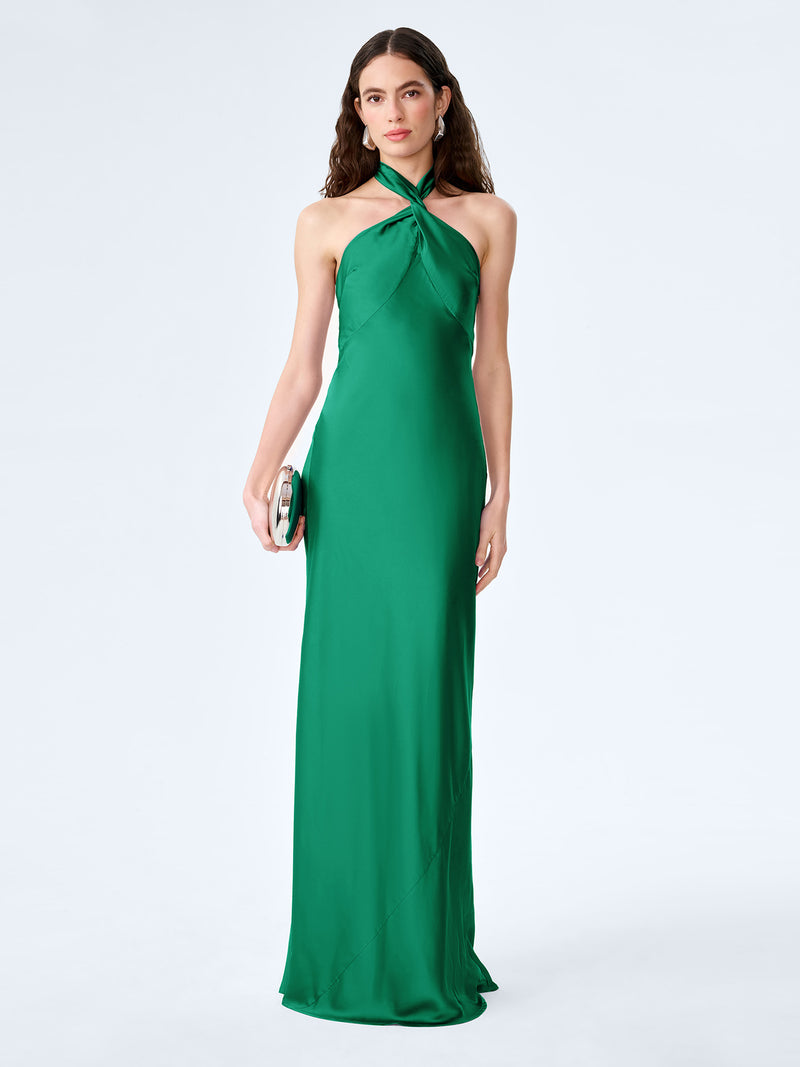Arles Dress in Emerald Green