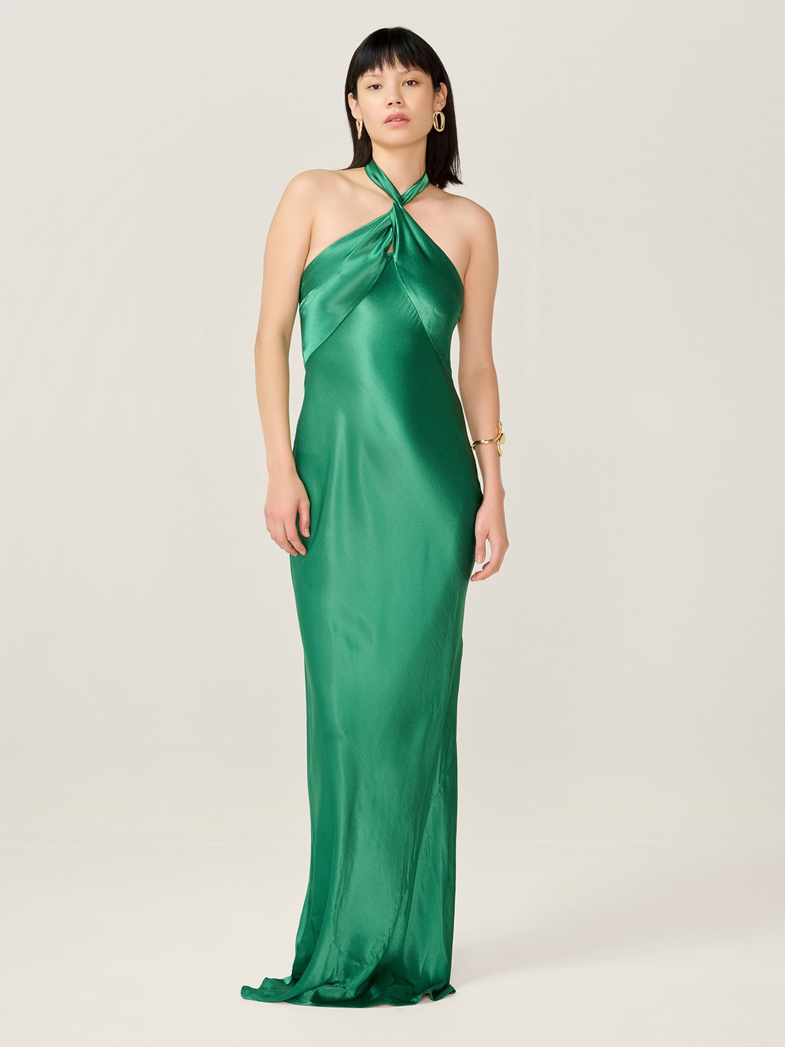 Arles Dress in Forest Green