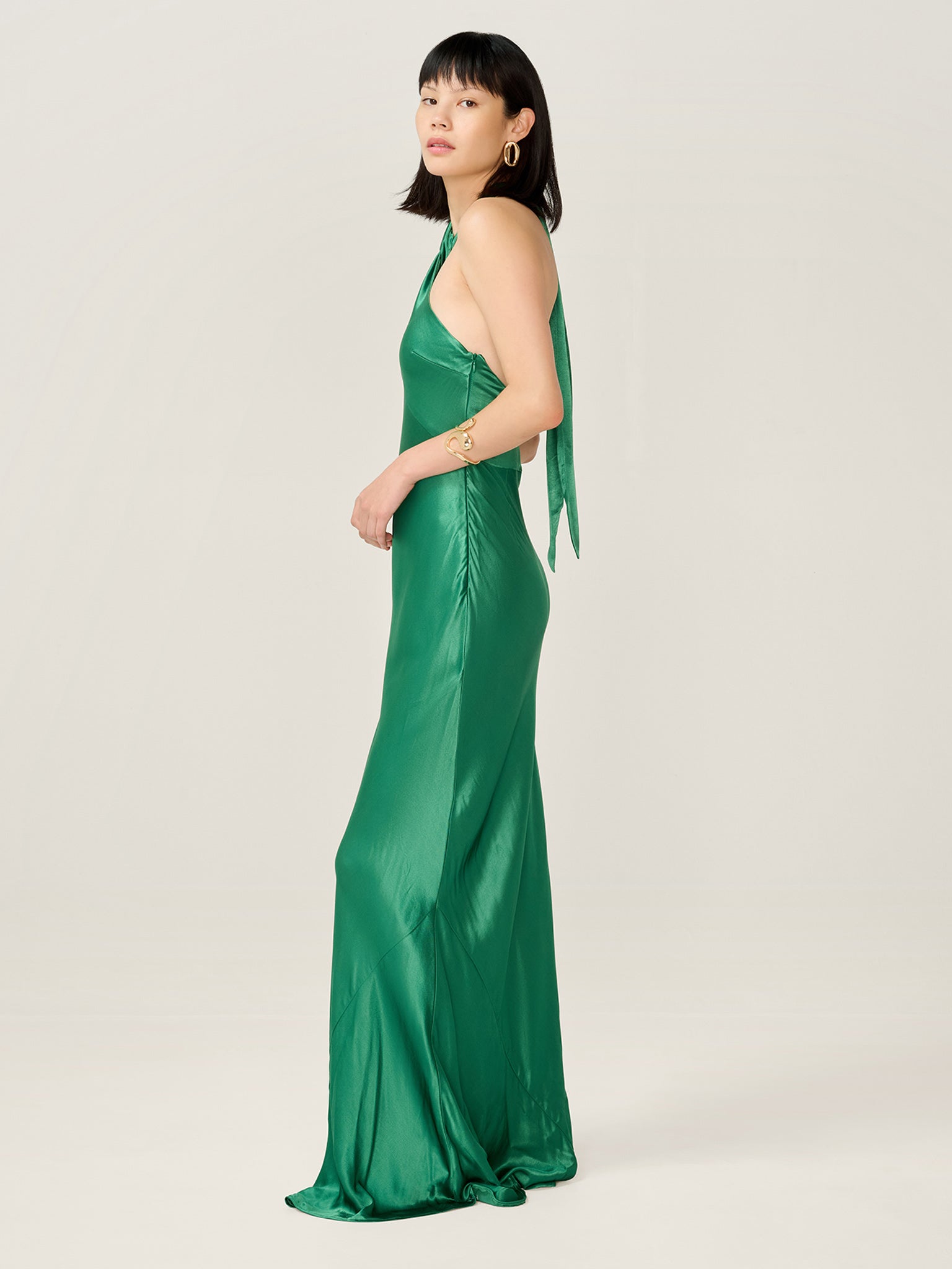 Arles Dress in Forest Green