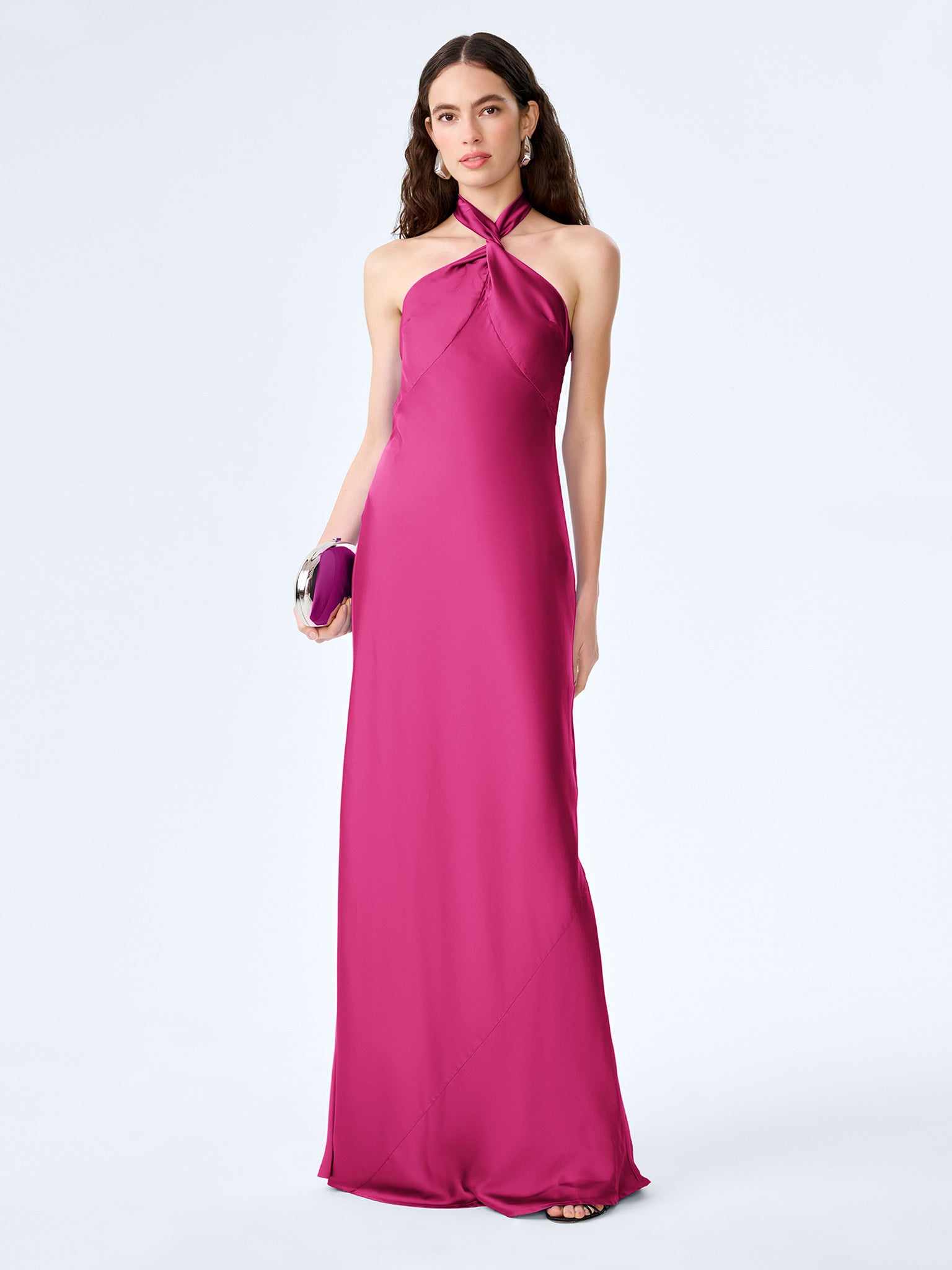 Seychelles Drape Back Detail Dress in Magenta | OMNES | Ethical