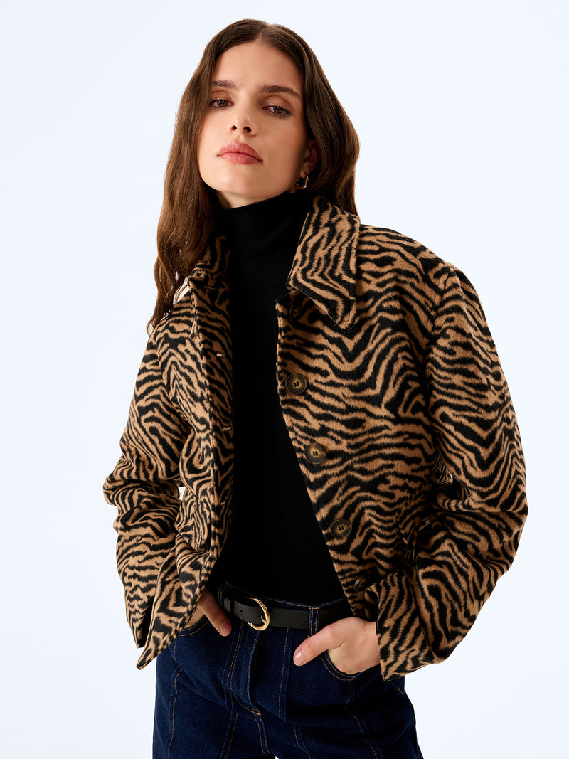 Atticus Jacket in Brown Animal