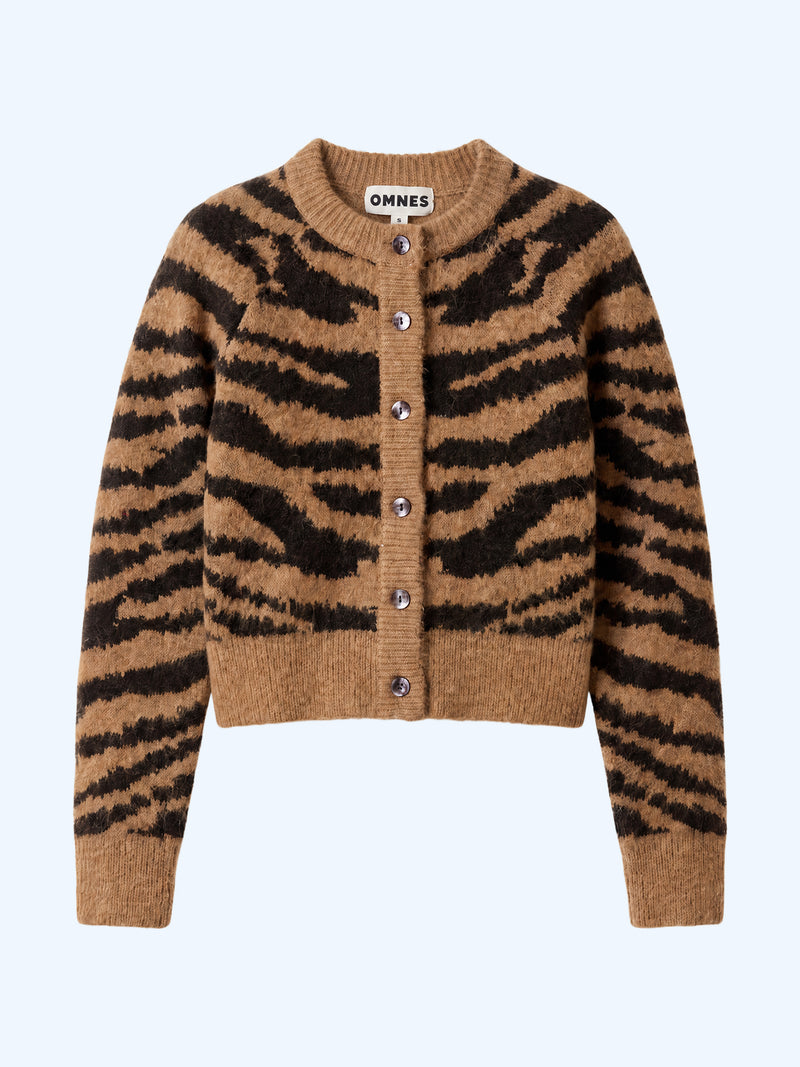 August Cardigan in Brown Animal