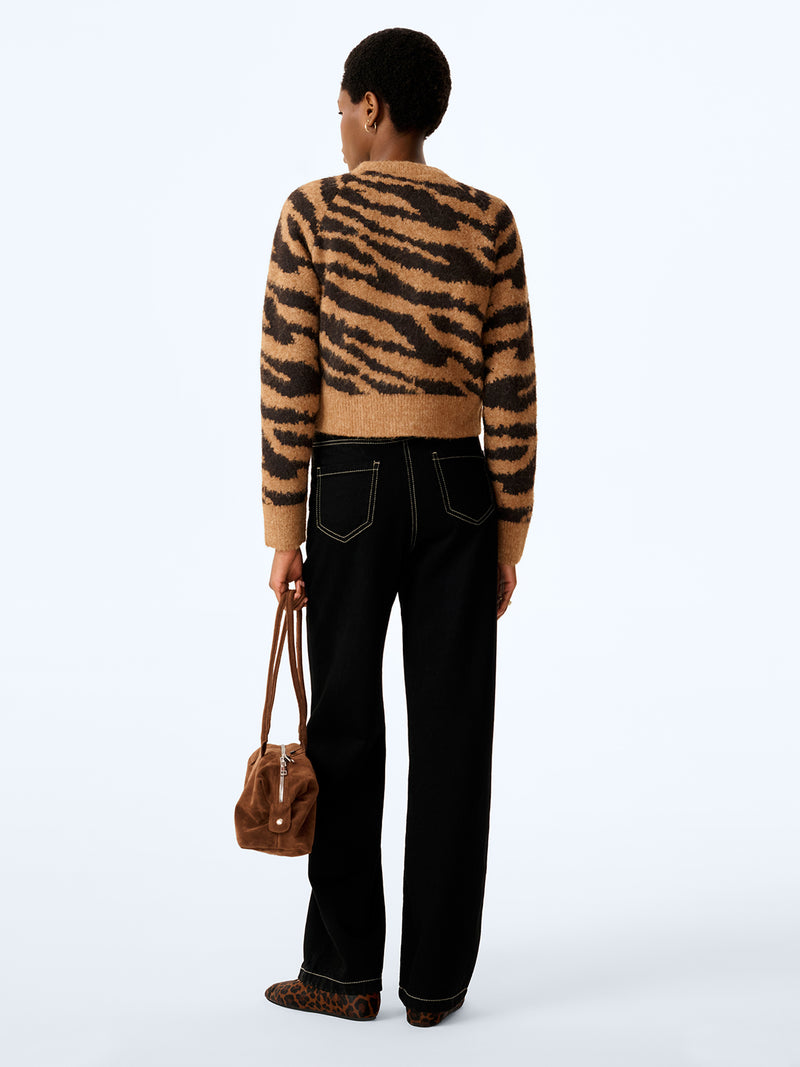August Cardigan in Brown Animal