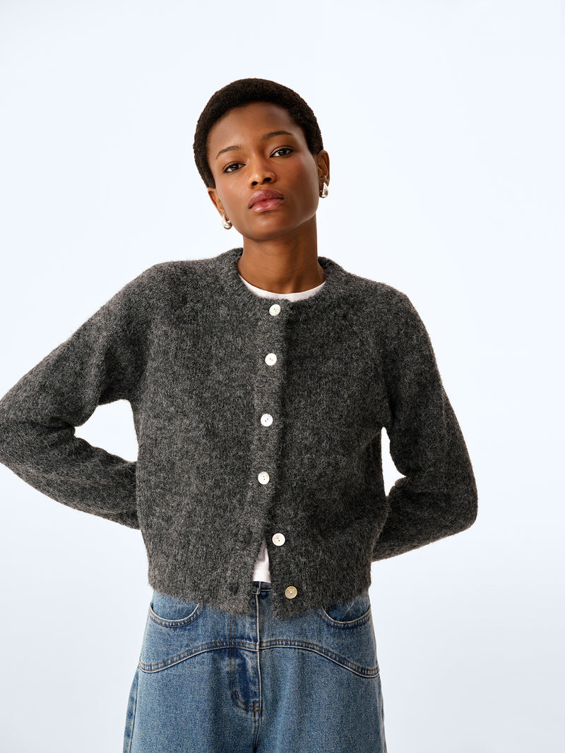 August Cardigan in Charcoal
