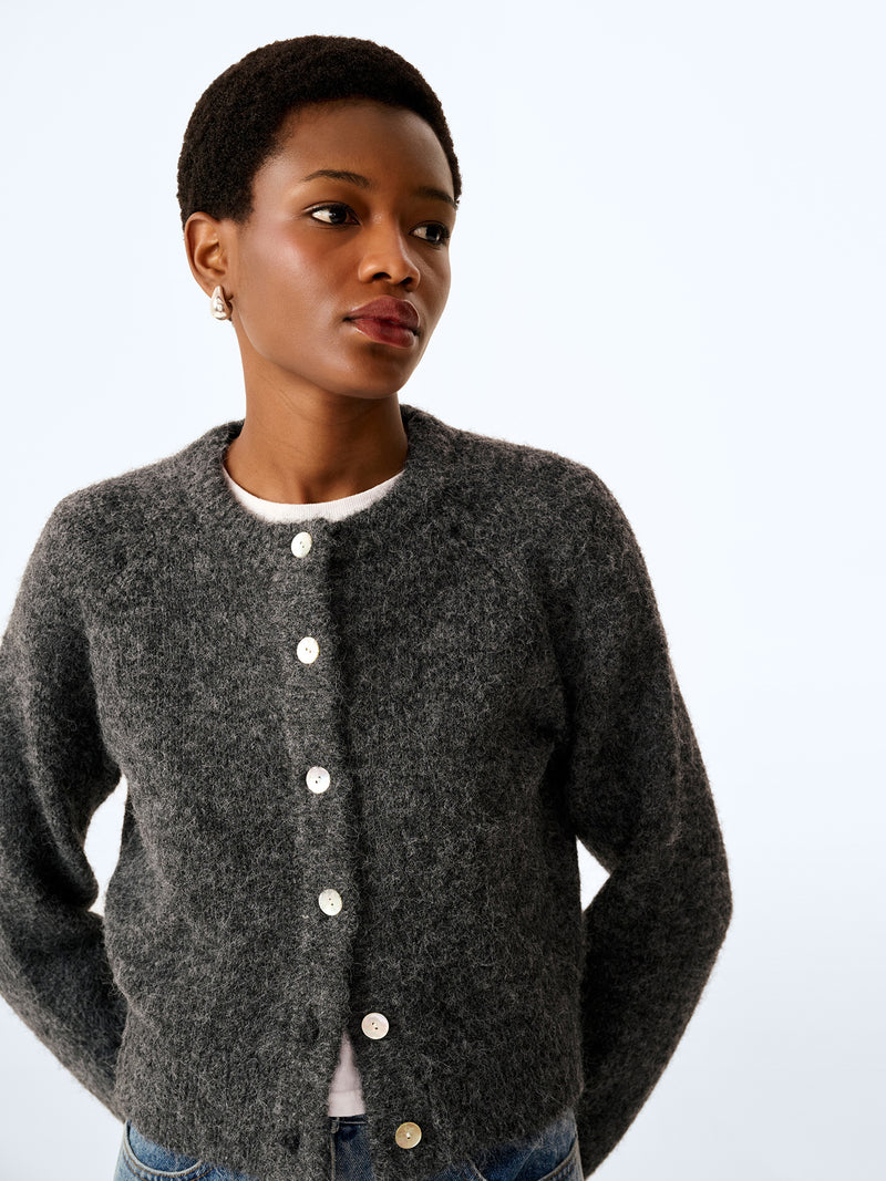 August Cardigan in Charcoal