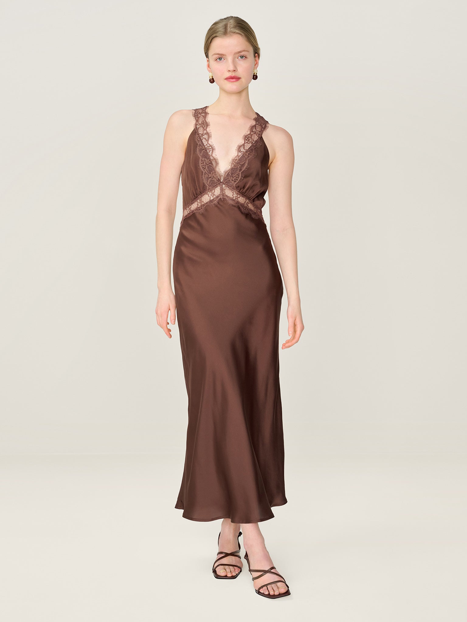 aurelia midi slip dress Aurelia Dress in Chocolate