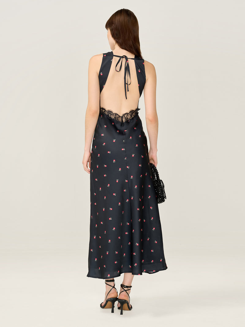 Aurelia Floral Dress in Black