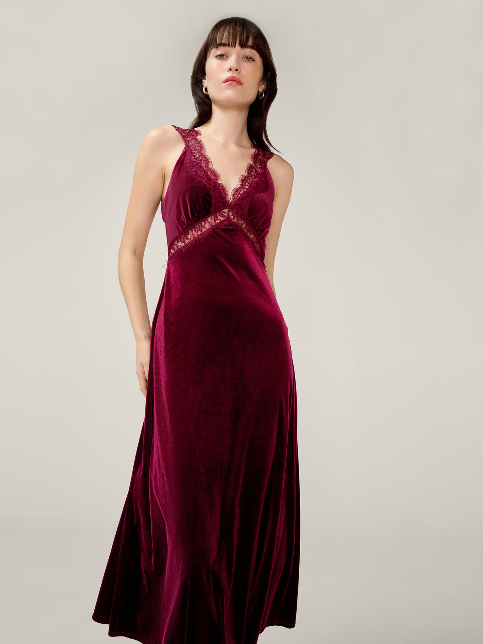 Aurelia Velvet Dress in Deep Wine Aurelia Velvet Dress in Deep Wine