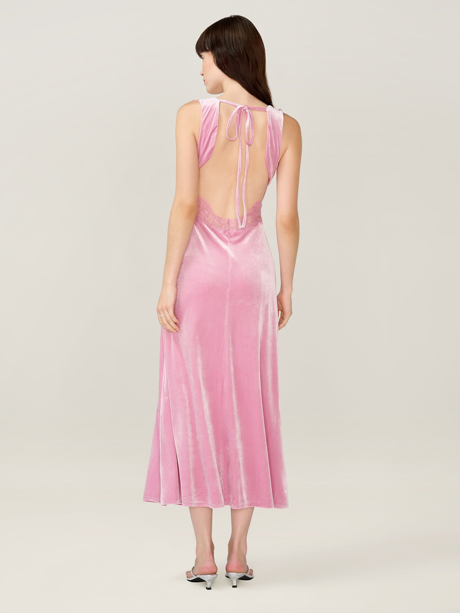 Aurelia Velvet Dress in Vintage Pink