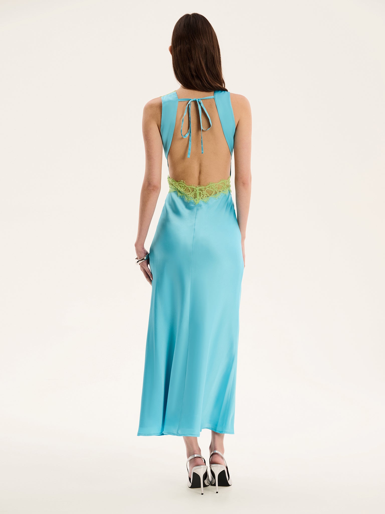 Aurelia Lace Trim Maxi Dress in Turquoise and Green - 20 Aurelia Lace Trim Maxi Dress in Turquoise and Green - 20