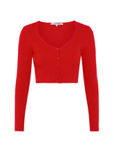 Load image into Gallery viewer, Begonia Cropped Cardigan in Red