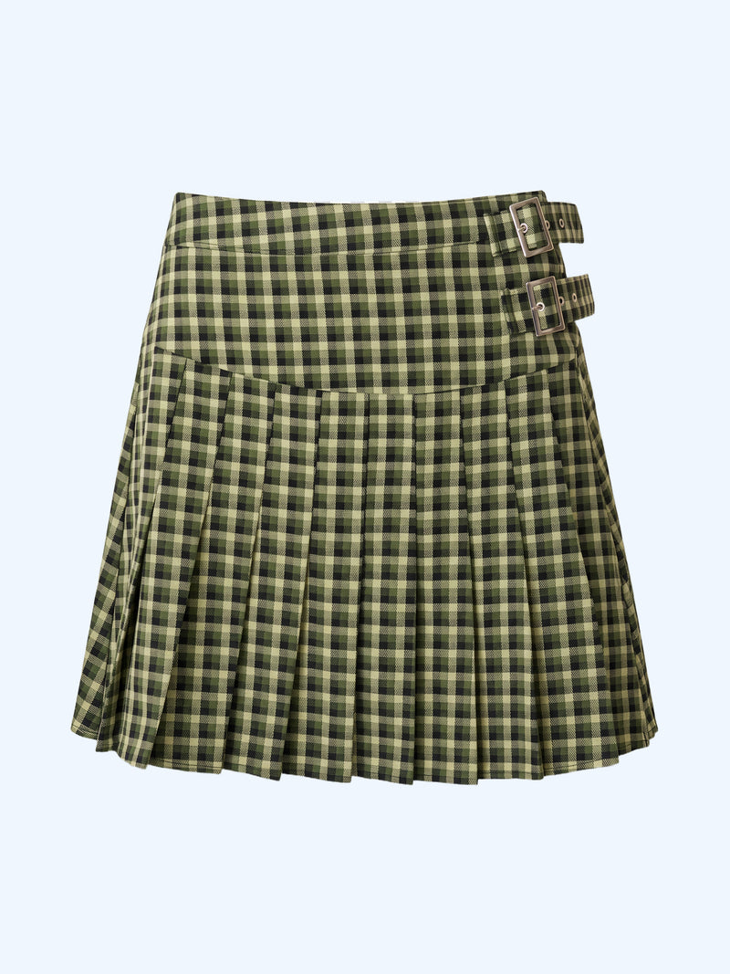 Beatrix Mini Kilt in Green Check