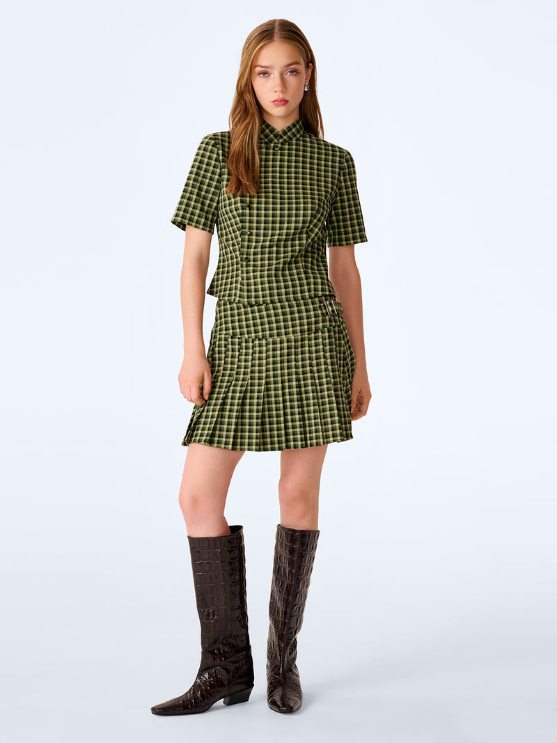 Riley Blouse in Green Check