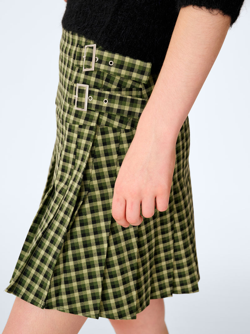 Beatrix Mini Kilt in Green Check