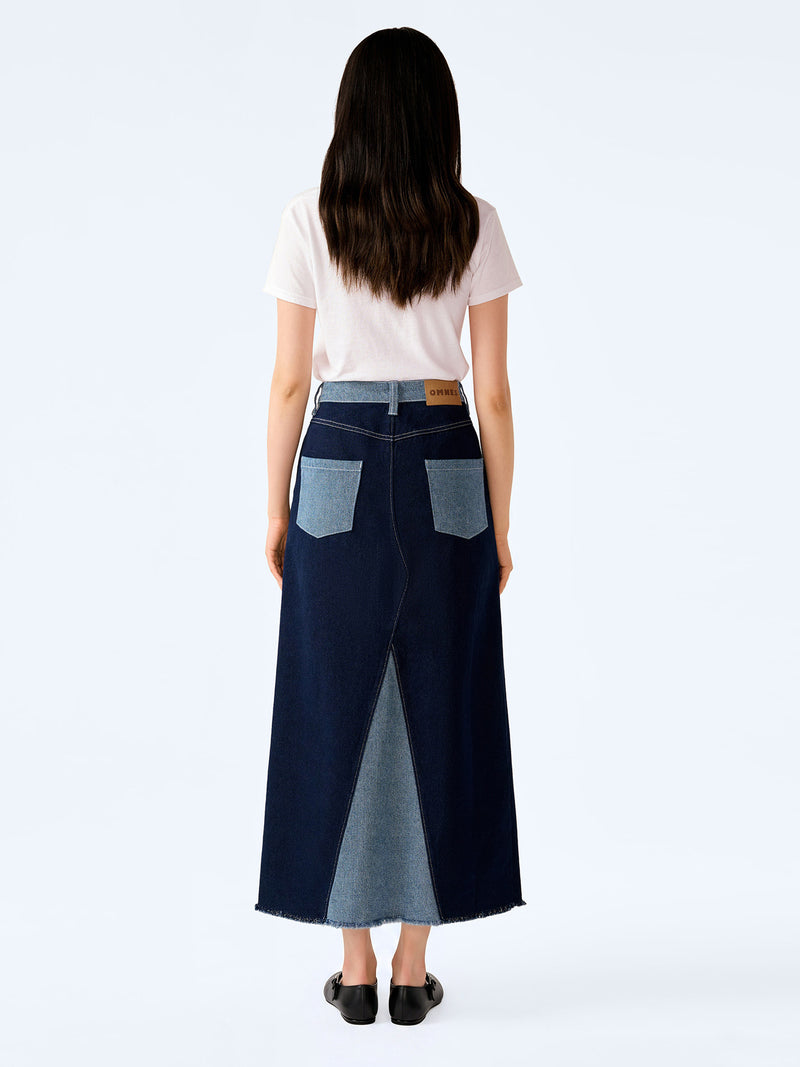 Benson Skirt in Indigo and Bleach