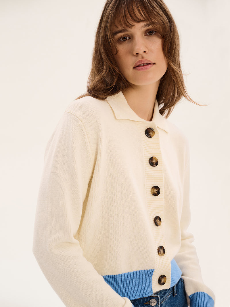 Betsy Colour Block Jumper in Cream