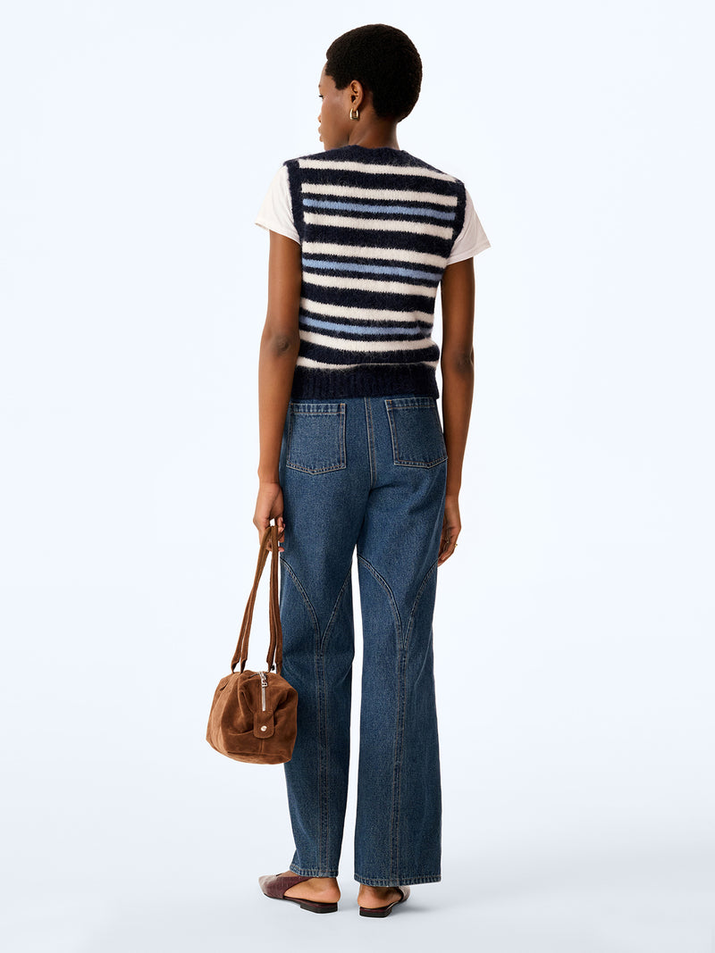 Bob Vest in Navy Stripe