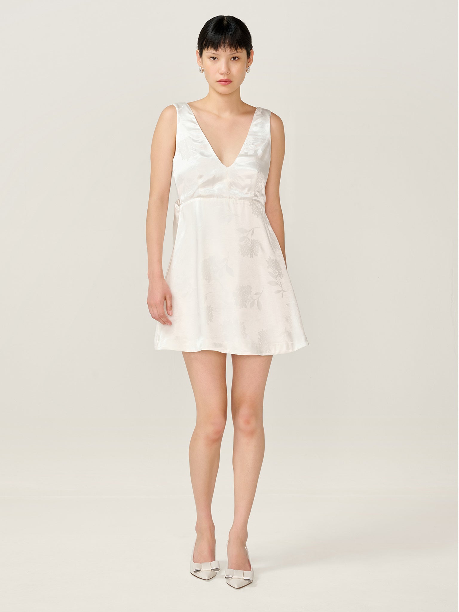 Bowlyn Jacquard Dress in Ivory