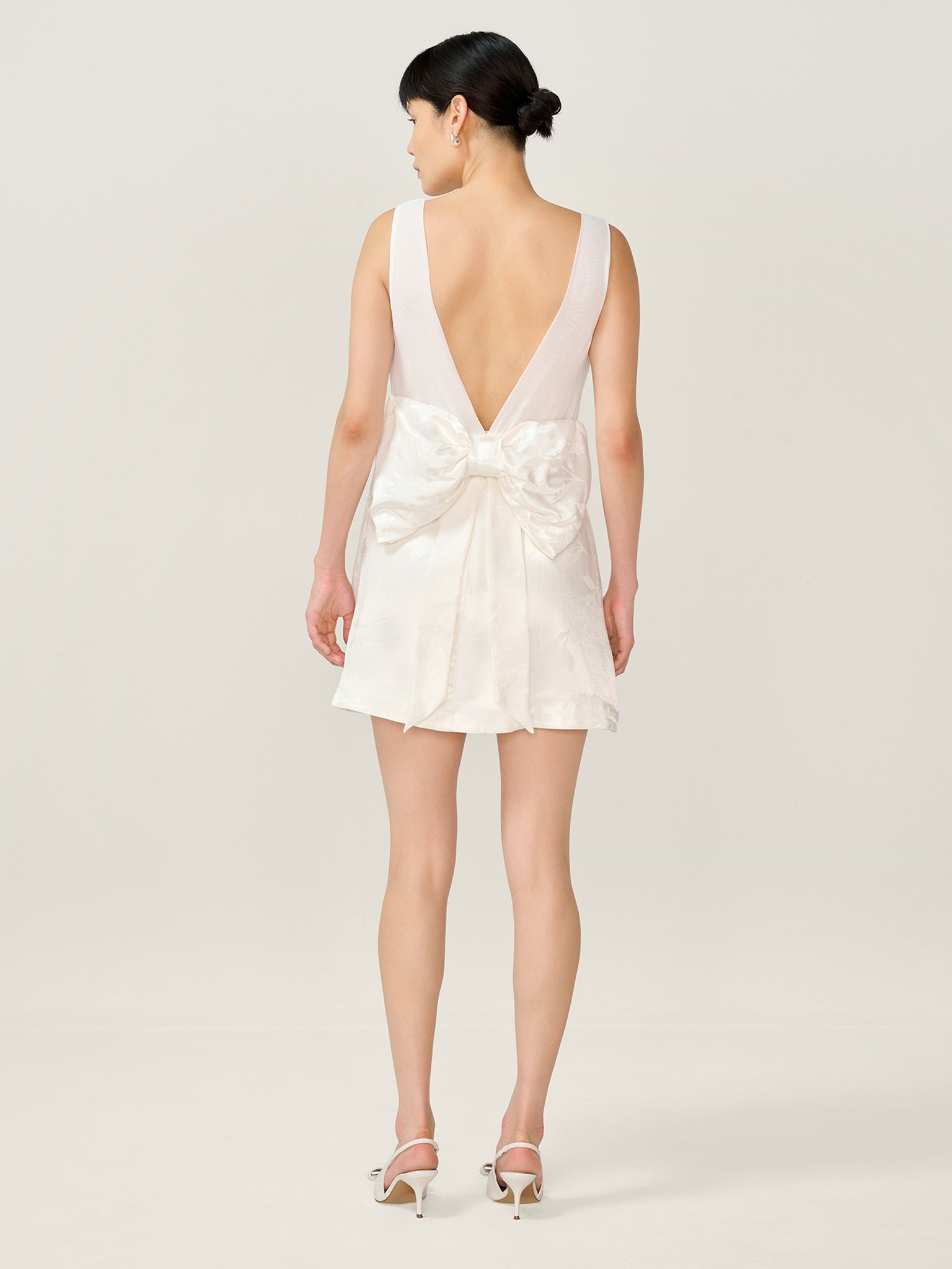 Bowlyn Jacquard Dress in Ivory