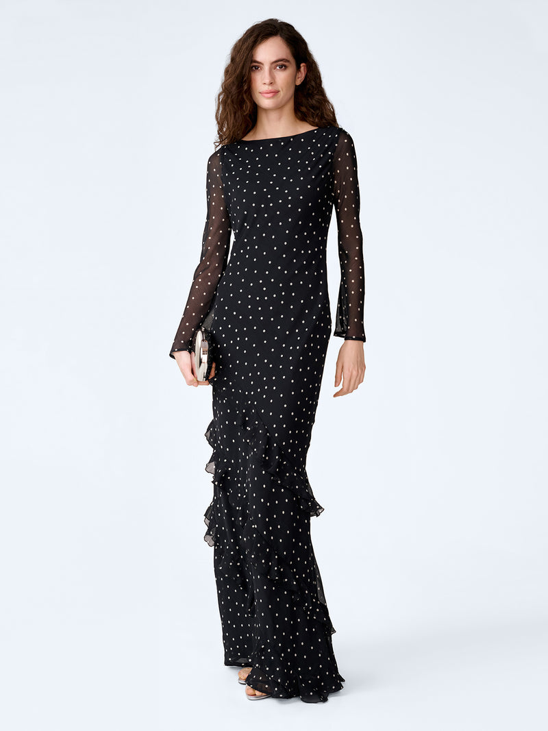 Bridie Dress in Black Polka Dot