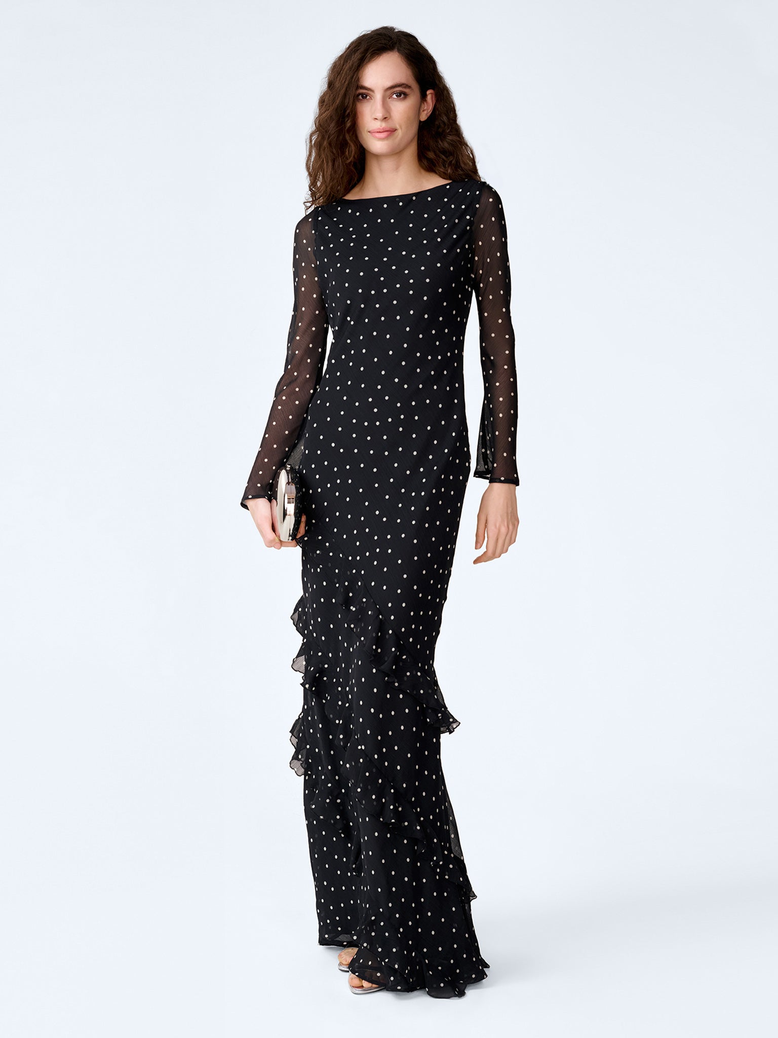 black dress polka dots Bridie Dress in Black Polka Dot – OMNES