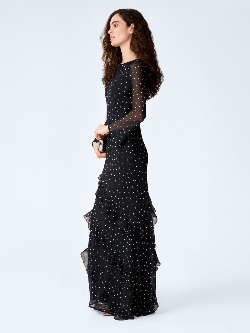 Bridie Dress in Black Polka Dot