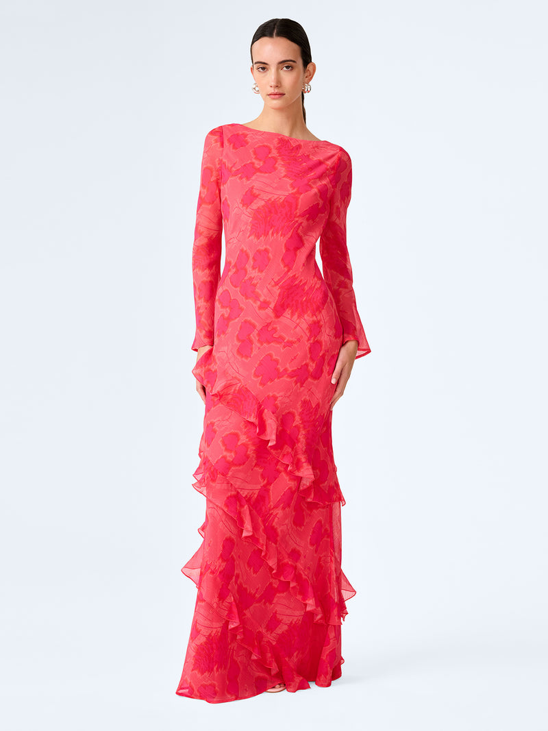 Bridie Dress in Sunset Blur Print