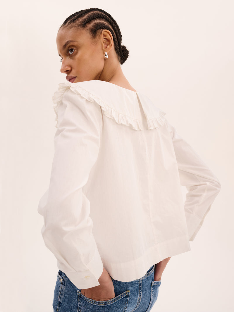 Briony Frill Blouse in White