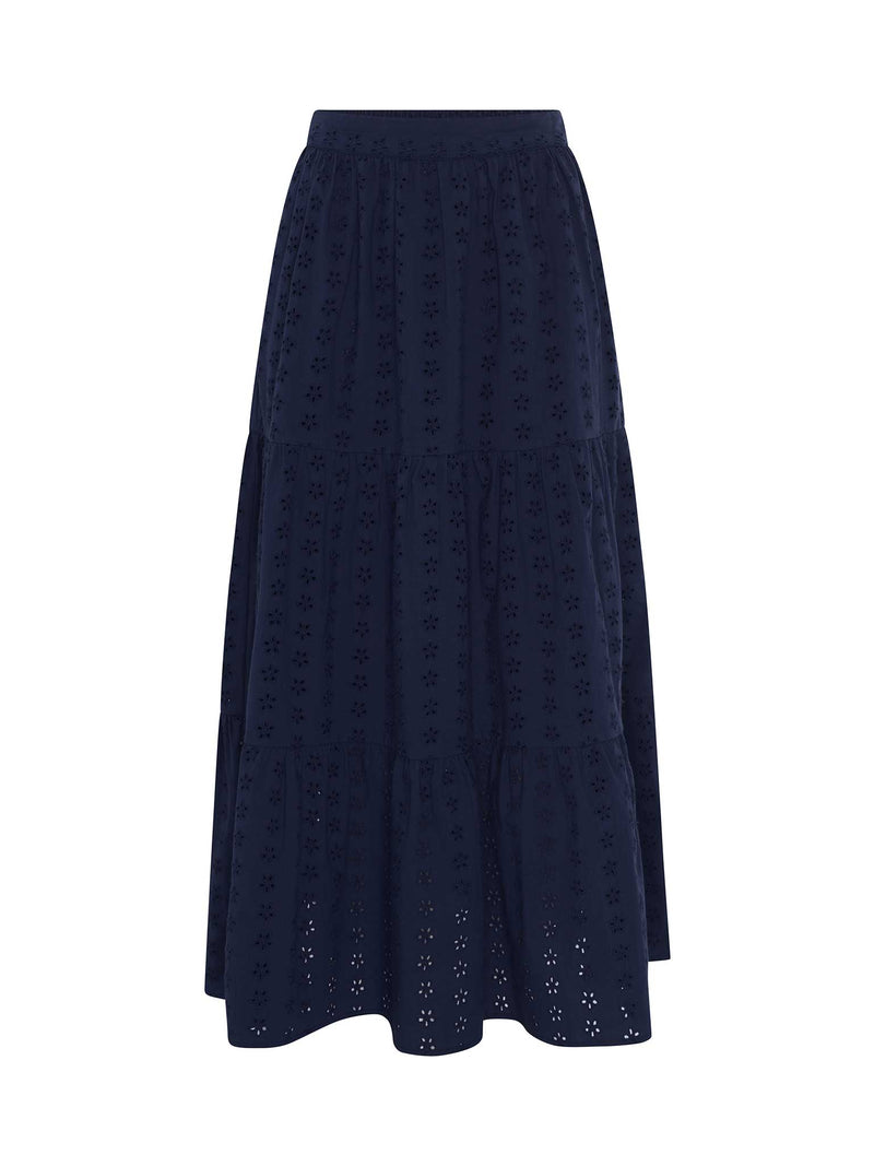 Carmellite Tiered Skirt in Navy