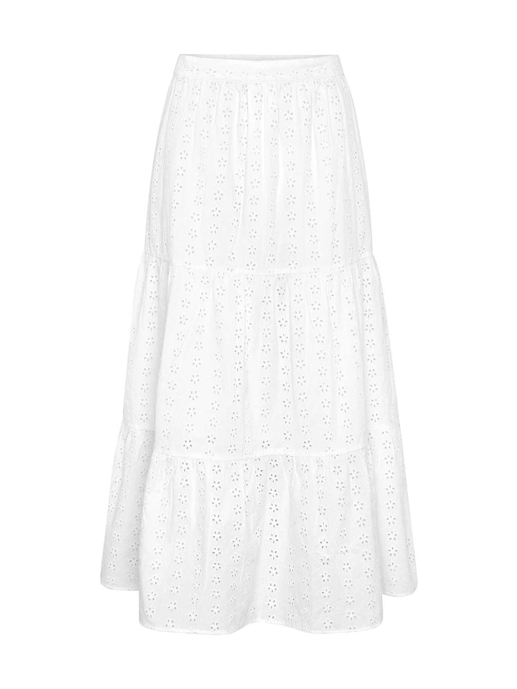Carmellite Tiered Skirt in White
