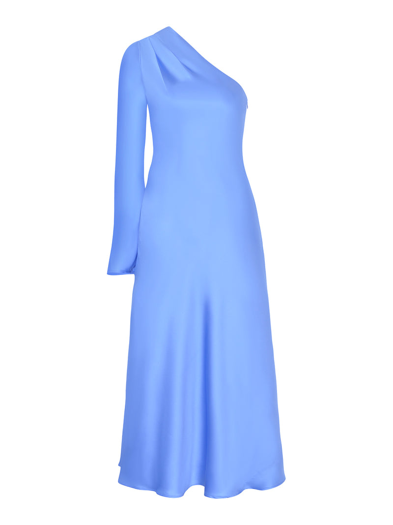 Charlee One Shoulder Dress in Light Blue