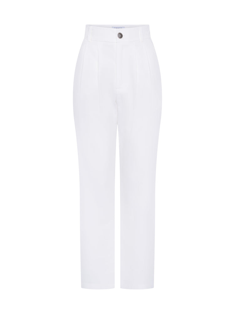 Cinnamon Relaxed Trousers in Tencel/Cotton Blend in White