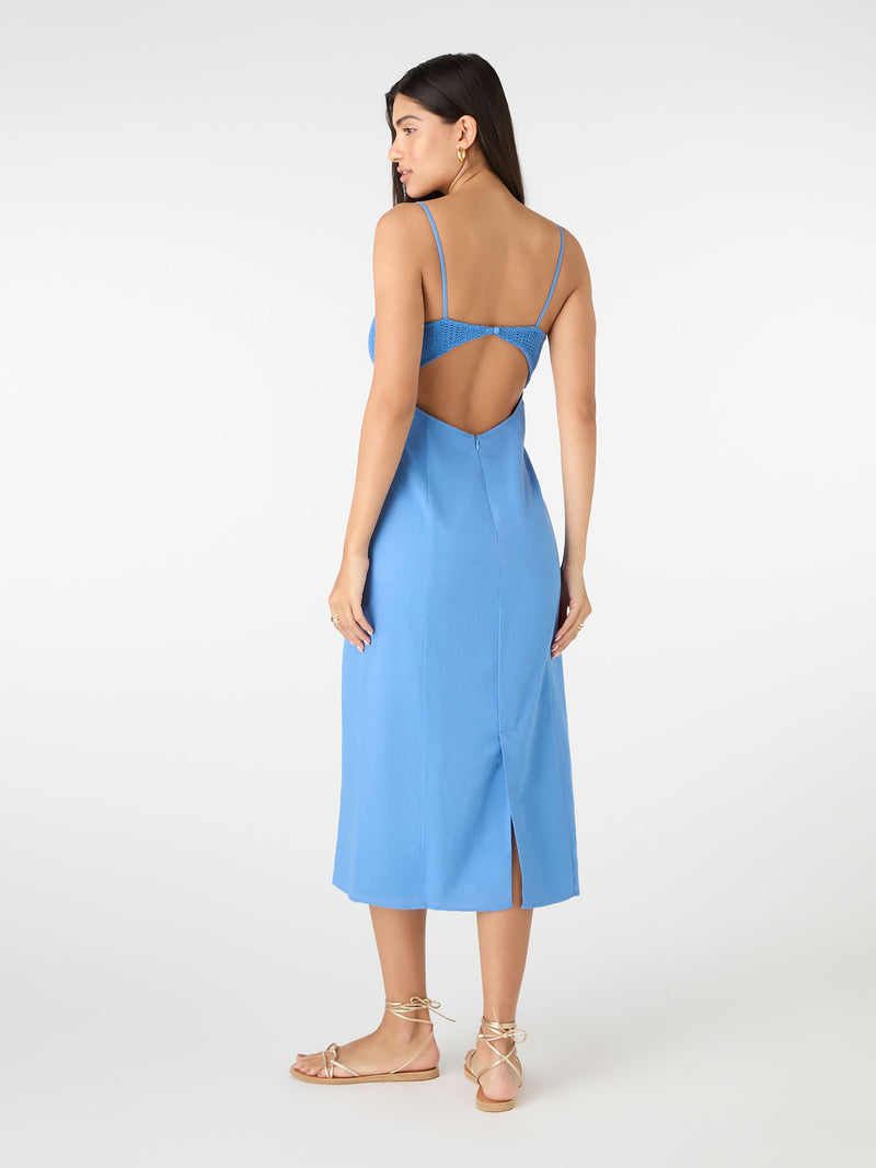 ethical blue midi dress Mina Midi Dress, in Baby Blue Luxe Satin, Size: 2XL | Show Me Your Mumu