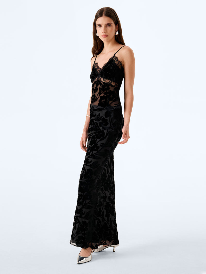 Cierra Skirt in Black Devore