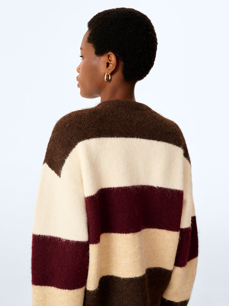 Colby Cardigan in Brown and Cream