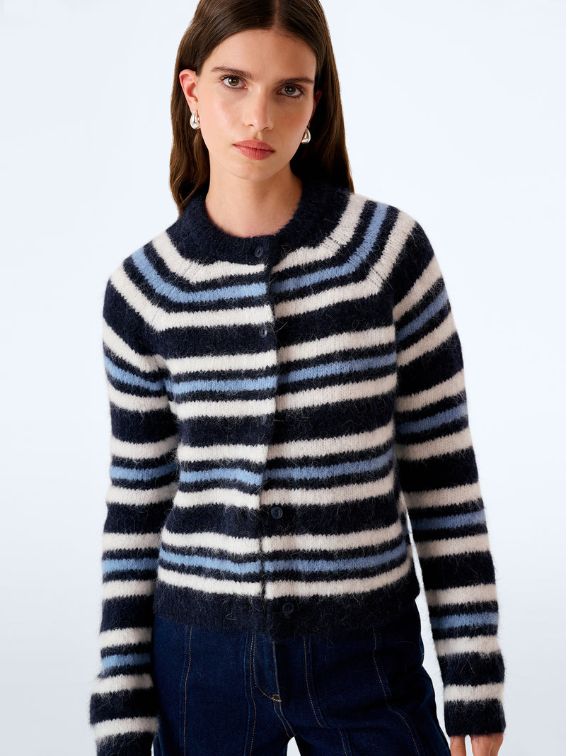 Cosmo Cardigan in Navy and Cream