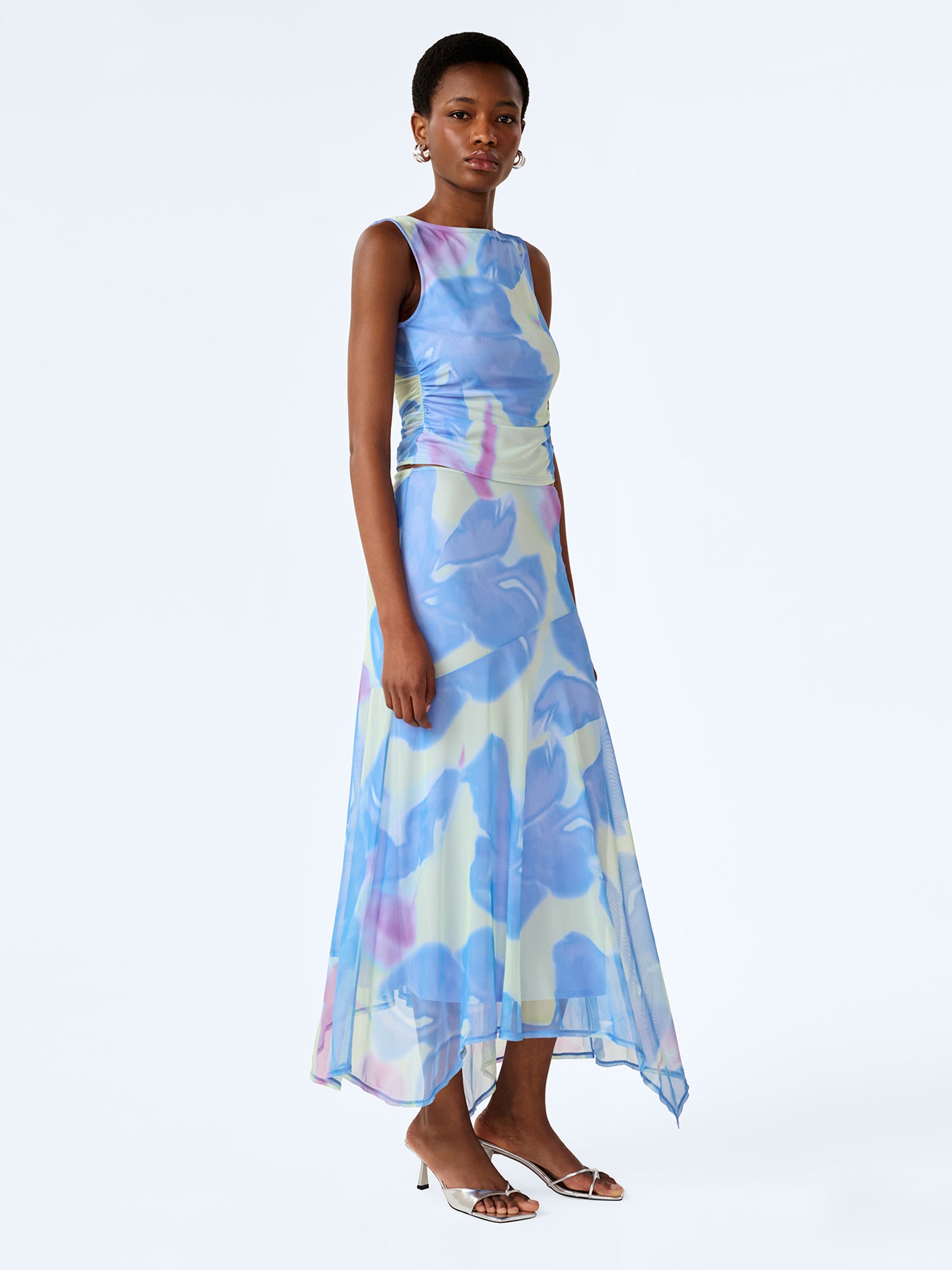 Cruze Skirt in Mint Glitched Floral