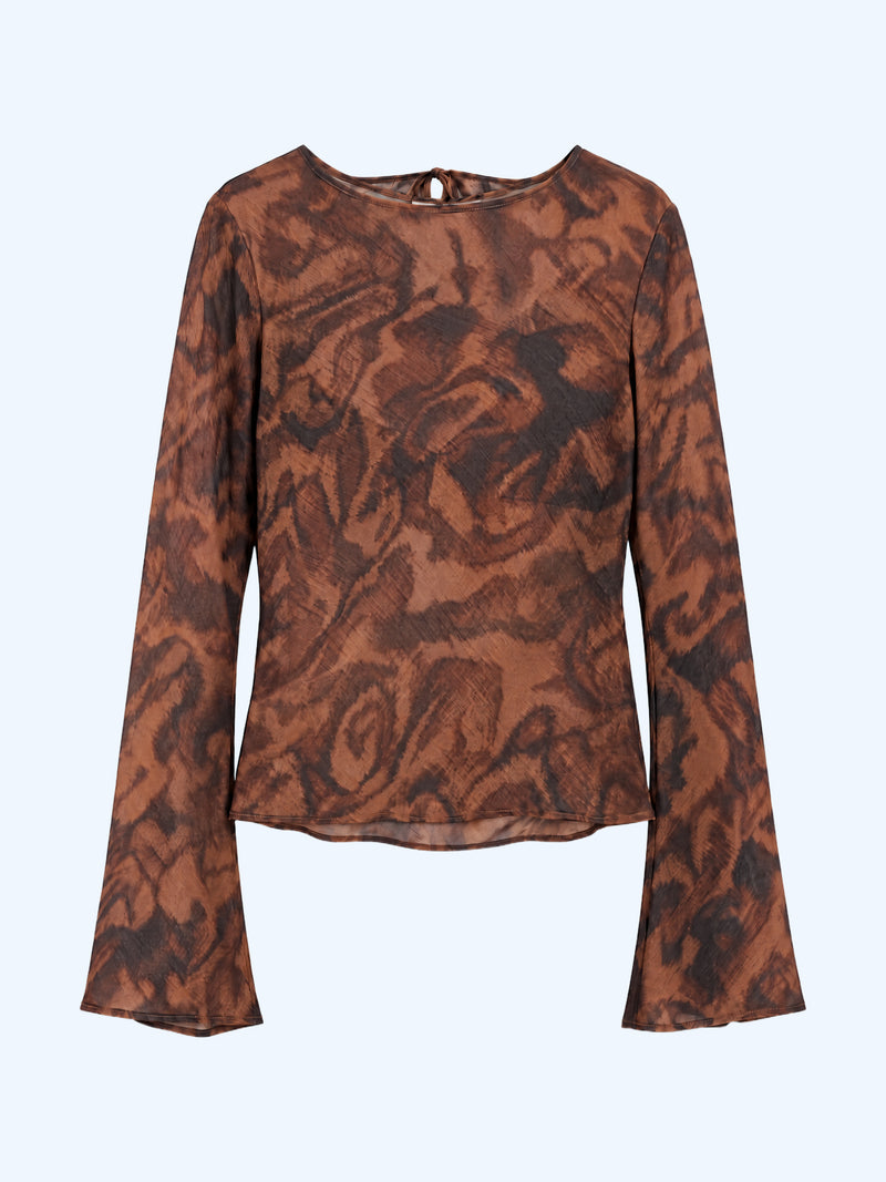 Denver Top in Woodgrain Print
