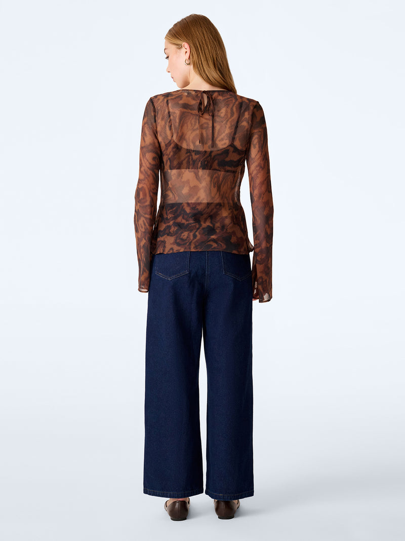 Denver Top in Woodgrain Print