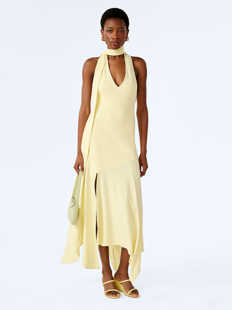 yellow dresses for sale Gown, 3D Petals Embroidered Beautifully decorated with hundreds of 3D yellow petals Elegant Butter Yellow Dress -