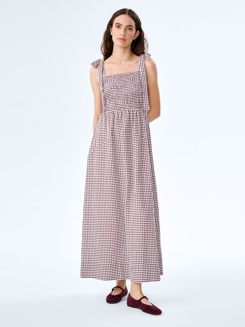 Dixie Dress in Chocolate and Cream Gingham