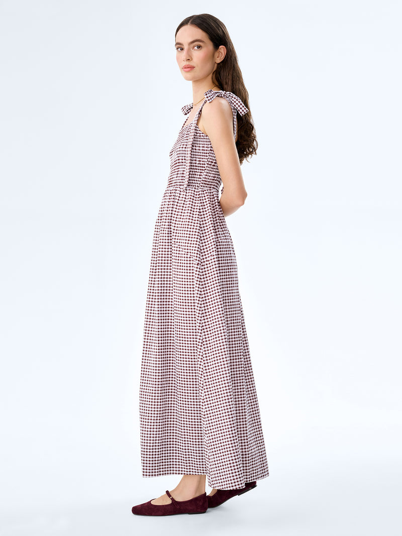 Dixie Dress in Chocolate and Cream Gingham