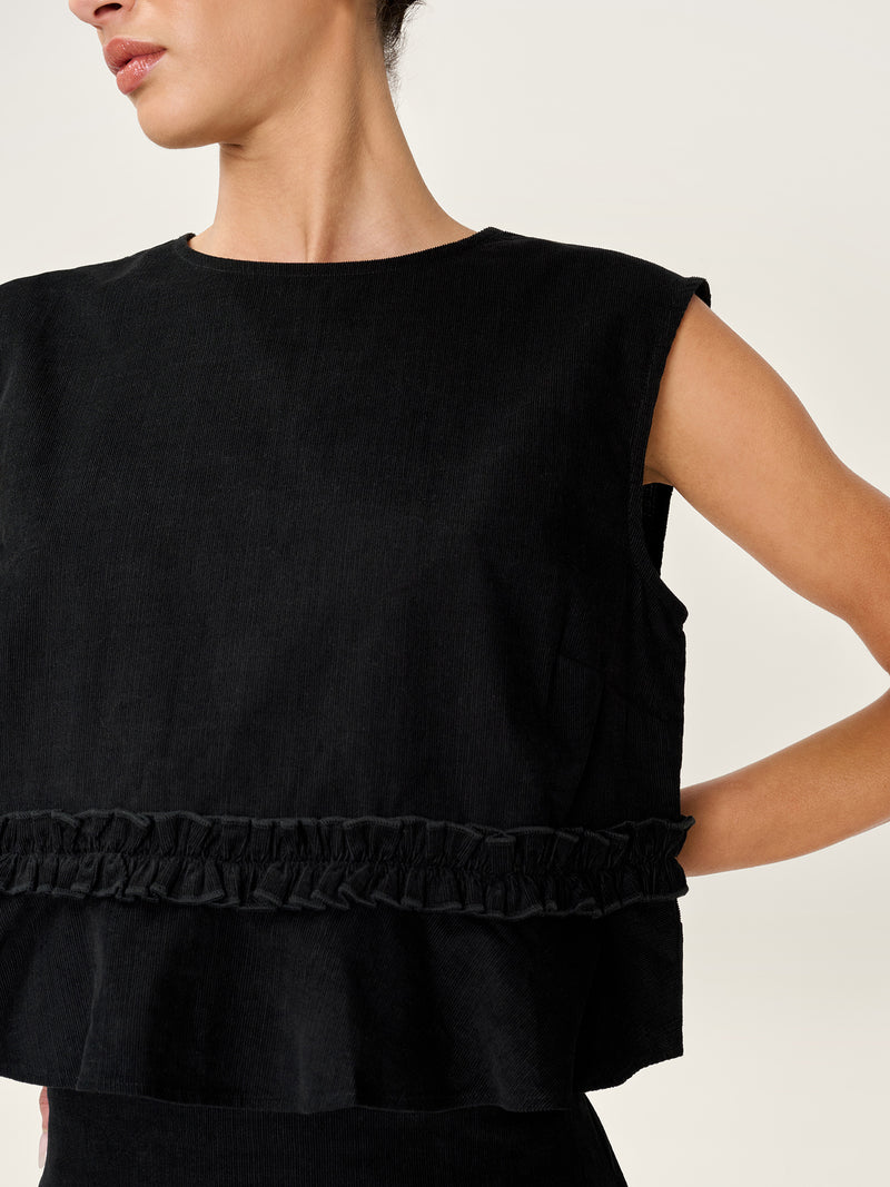 Dori Cord Top in Black