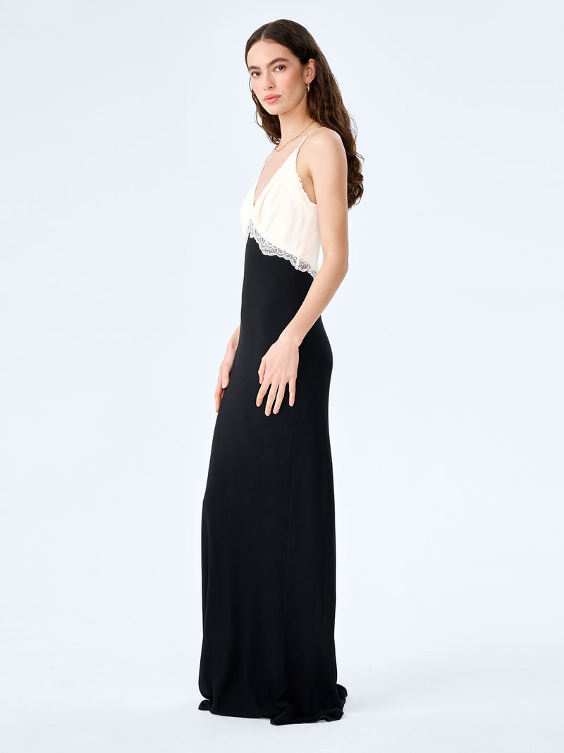 Drew Maxi Dress in Black and White