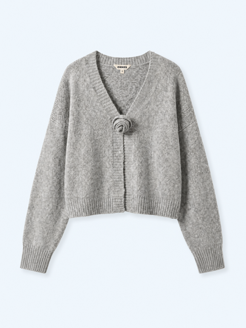 Dylan Cardigan in Grey Marl