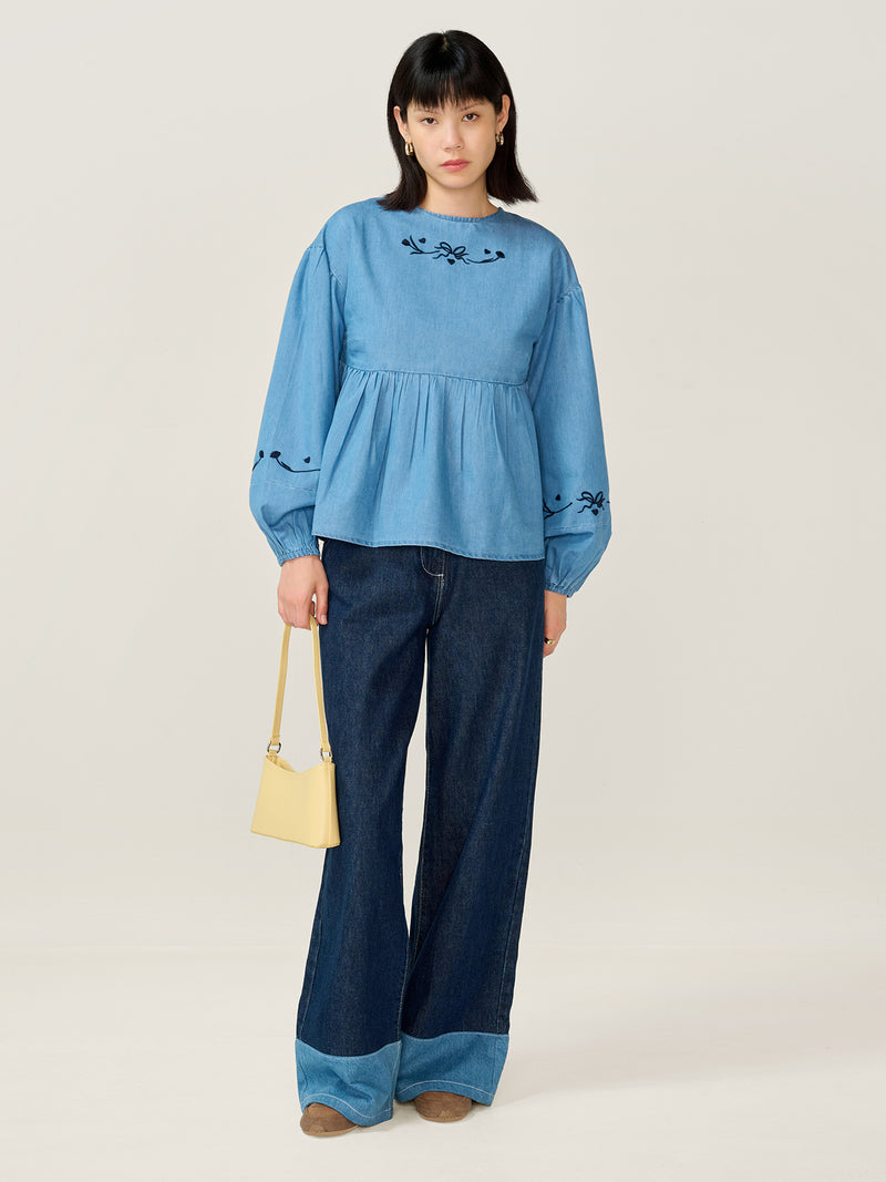 Elma Blouse in Chambray
