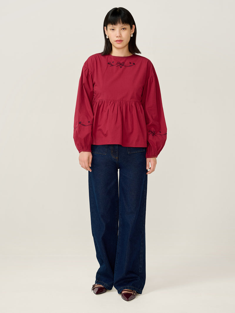 Elma Blouse in Merlot
