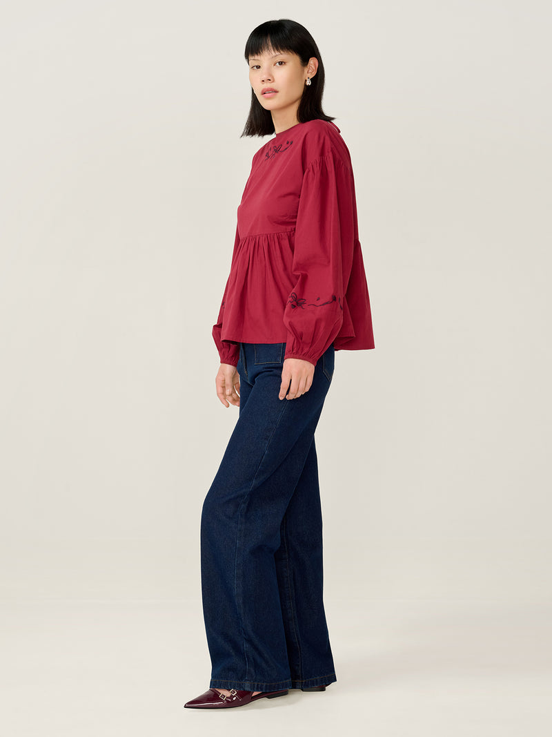 Elma Blouse in Merlot