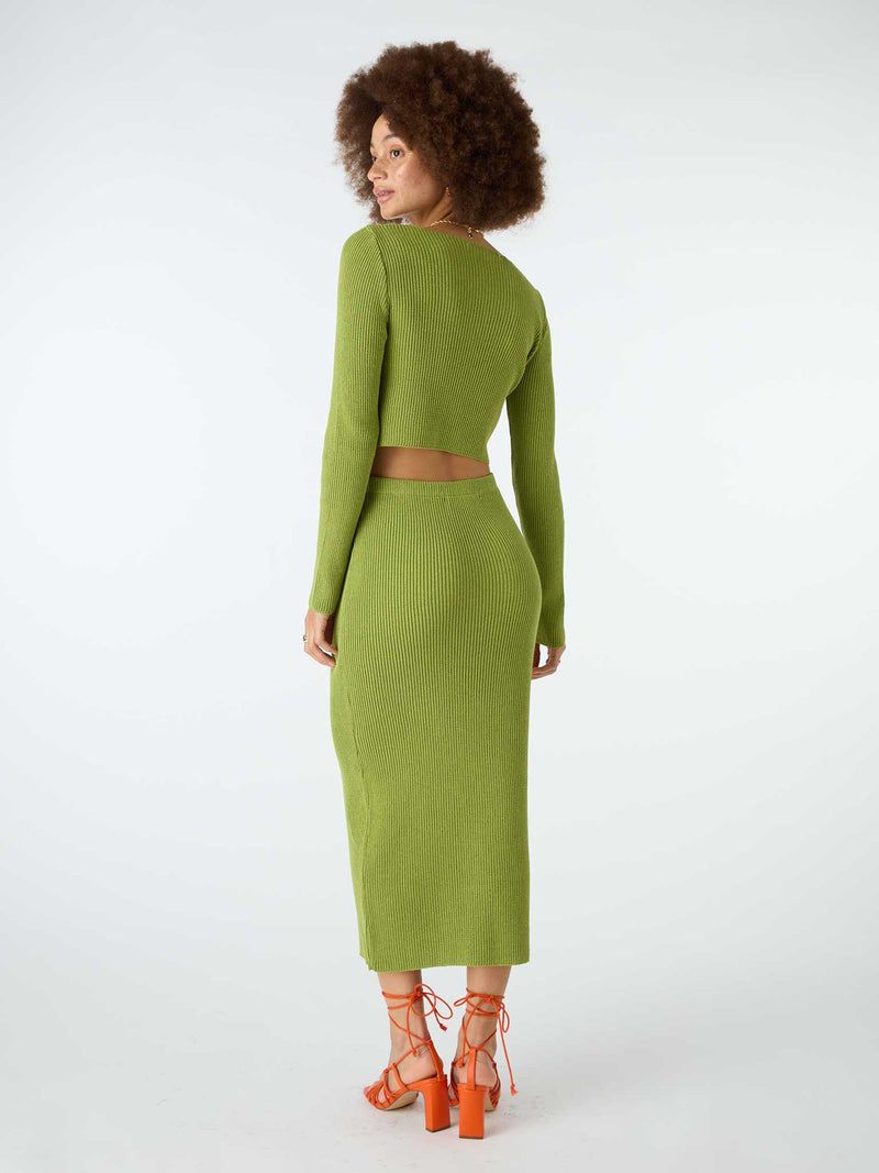 Franklin Midi Skirt in Green