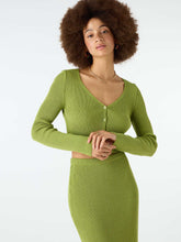 Load image into Gallery viewer, Begonia Cropped Cardigan in Green